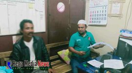 Pelaku (DR), saat diamankan di Mapolsek Geger, Bangkalan.