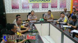 Suasana saat rapat kordinasi Distribusi Bansos, Kapolres Bangkalan Bentuk Satgas PAM dan Gakkum di Mapolres Bangkalan