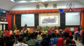 Suasana saat berlangsungnya sosialisasi Implementasi Pencegahan Tipikor dalam rangka kegiatan pembinaan Disiplin PNS tahun 2019 di lingkungan Pemerintah Kabupaten Bangkalan, Aula Ngudia Husada Bangkalan.