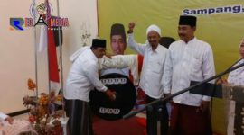 K.H. Misbahus Salam saat membuka acara pemantapan suara kemenangan Joko Widodo dan K.H. Ma'ruf Amin di Kabupaten Sampang.