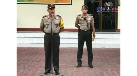 Kapolda Gorontalo (Brigjen Pol Drs. Rachmad Fudail MH) saat memimpin apel.