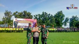 Pose bersama Kapolres Bangkalan di dampingi Dandim 0829 dan Danlanal Batuporon usai melaksanakan Apel Pasukan di Mapolres Bangkalan