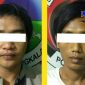 Dua tersangka narkoba berinisial FR dan MB saat diamankan di ruang Satresnarkoba Polres Bangkalan.