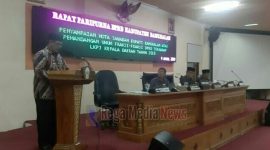 Wakil Bupati Bangkalan (Drs. Muhni), saat penyampaian nota jawaban pemandangan umum  fraksi-fraksi DPRD Bangkalan, terhadap laporan keterangan pertanggung jawaban akhir tahun anggaran 2018.