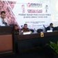 Ketua Bawaslu kota Cimahi (Jusapuandy), saat menyampaikan sambutannya dalam kegiatan Sosialisasi Produk Hukum Pengawasan Pemilu 2019.