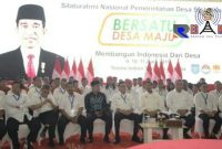 Suasana saat berlangsungnya acara Silaturahmi Nasional Pemerintahan Desa se Indonesia di Tennis Indoor Senayan, Kompleks Gelora Bung Karno, Jakarta.
