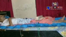 Heru Iman Cahyono, warga Cigugur Tengah tengah terbaring ditempat tidurnya selama dua tahun, akibat kecelakaan yang dideritanya.