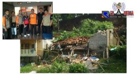 Tim Badan Penanggulangan Bencana Daerah (BPBD) Kota Cimahi, dan lokasi terjadinya longsor di Jl. Gombong Ciawitali I Rt 04 Rw 19 Kelurahan Citereup, Kecamatan Cimahi Utara.