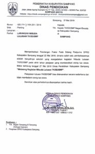 Sah, Disdik Sampang Resmi Larang Wisuda Lulusan TK/SD dan SMP