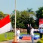 Suasana saat berlangsungnya upacara Hari Kebangkitan Nasional ke 111, di halaman kantor Pemkab Bangkalan.