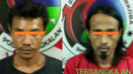 Dua tersangka ss saat diamankan dimapolres Bangkalan