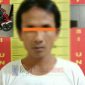 Tersangka MR dan barang buktinya, saat diamankan di Mapolsek Kokop, Bangkalan, Madura.