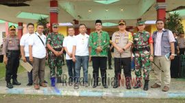 Kapolres Bangkalan bersama wakil bupati Bangkalan dan Ketua KPU Bangkalan saat pelepasan logistik beberapa hari lalu.