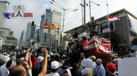 Situasi saat aksi demo di depan Kantor Bawaslu RI.
