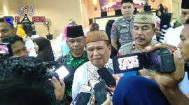 Wagub Gorontalo di dampingi Danrem & Kapolda saat diwawancara awak media di SPN Polda Gorontalo.