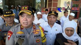 Kapolda Jatim (Irjen Pol Luki Hermawan) saat diwawancara awak media di Mapolres Sampang.