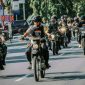 Iring - iringan motor Polres Lumajang dan Kodim 0821 saat melakukan patroli di objek-objek vital.