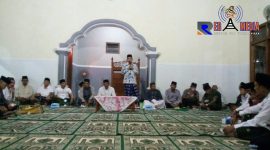 Kades Purwerjo (Ismunardi) saat menyampaikan sambutannya dalam acara Safari Ramadhan Bupati Pati (Haryanto).