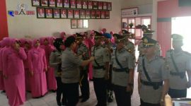 Suasana Serah terima jabatan yang dipimpin langsung oleh Kapolres Bangkalan
