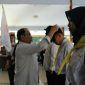 Suasana saat berlangsungnya upacara persiapan pemberangkatan Kontingen Jumbara PMR PMI dipimpin langsung Bupati Blitar (Rijanto).