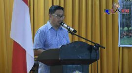 Bupati Hamim Pou menjadi salah satu narasumber pada pelaksanaan workshop BKSU yang digelar di Hotel Sri Utami, Kabupaten Buol, Sulawesi Tengah. (F.AKP)