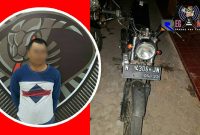 Tersangka dan barang bukti saat diamankan di Mapolres Lumajang.