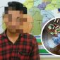 Remaja berinisial (AA) beserta barang buktinya saat diamankan di Mapolres Blitar.