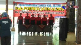 Suasana acara pelepasan Kontingen Menuju Porprov Jatim VI 2019, di pendopo Ronggo Hadi Negoro.