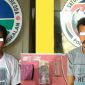 Tersangka saat di amankan dimapolres setempat