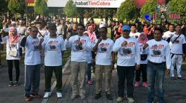 Kapolres Lumajang (AKBP M. Arsal Sahban) saat mendeklarasikan Indonesia Bersatu, bersama 27 komunitas masyarakat Lumajang.