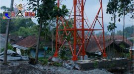 Lokasi pembangunan dugaan tower ilegal.