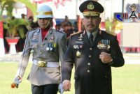 Kapolda Gorontalo (Brigjen Pol. Drs. Rachmad Fudail, MH) saat pimpin upacara HUT Bhayangkara Ke-73.