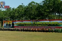 Suasana saat berlangsungnya upacara pembukaan TMMD Ke-105 di Kabupaten Blitar.