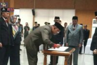 Suasana saat pelantikan Sekda Kota Cimahi yang baru (Dikdik Suratno Nugrahawan).