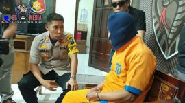 Kapolres Lumajang (AKBP. M. Arsal Sahban) saat introgasi langsung kepada pelaku.
