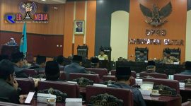 Suasana saat berlangsungnya rapat paripurna terkait pandangan umum fraksi atas Ranperda APBD-P 2019.