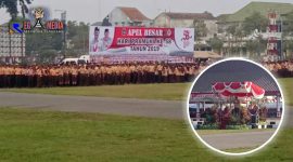 Apel Besar Hari Pramuka ke 58 dipimpin Plt Walikota Blitar (Santoso).