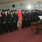Suasana saat berlangsungnya prosesi pelantikan 50 anggota DPRD Kab. Bangkalan terpilih.
