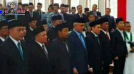 Suasana saat berlangsungnya prosesi pelantikan 45 anggota DPRD Kota Cimahi terpilih.