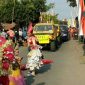 Peserta pawai kebangsaan Kecamatan Sutojayan, Kabupaten Blitar.
