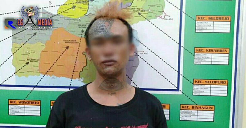 Unyil saat diamankan  Satreskoba di Mapolres Blitar 