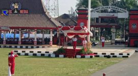 Pemkot Blitar, suasana saat berlangsungnya upacara Hari Olah Raga Nasional yang ke-36.