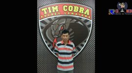 Tersangka saat diamankan di markas Tim Cobra Polres Lumajang.