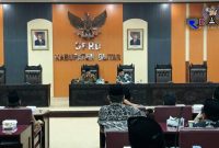 Suasana saat rapat paripurna penetapan calon pimpinan DPRD Kabupaten Blitar periode 2019/2024.
