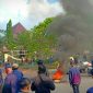 Situasi kericuhan  demo berakhir pemblokadean jalan dan bakar ban.