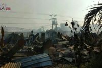 Kondisi pasar tanah merah, Bangkalan, pasca kebakaran.