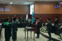 Suasana saat pelantikan Ketua dan Wakil Ketua Definitif DPRD Kabupaten Blitar masa jabatan 2019-2024.