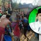Terlihat warga desa yang mengalami kekeringan berbondong-bondong dan antusias mengambil bantuan air bersih yang diberikan Juhari.
