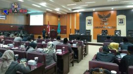 Suasana rapat paripurna penyampaian jawaban Bupati Blitar atas pandangan umum fraksi tentang RAPBD tahun 2020 dan lima ranperda eksekutif.
