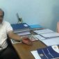 Ketua Panitia Pemilihan Kepala Desa (P2KD) Tani Mulya (Parlindungan) saat ditemui dikantornya.